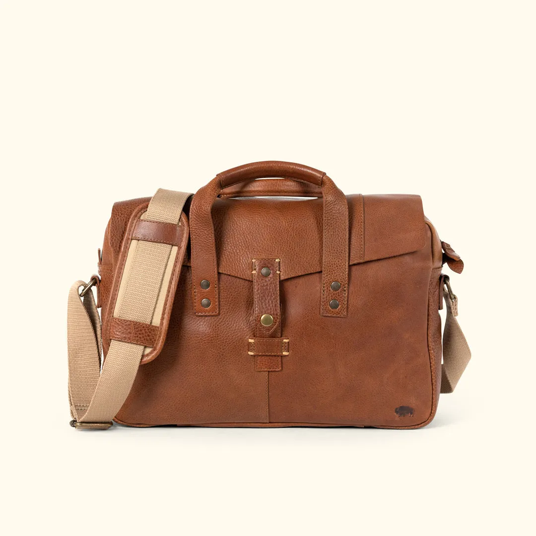 Walker Leather Briefcase Bag | Rustic Tan