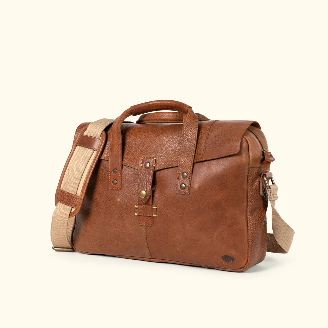 Walker Leather Briefcase Bag | Rustic Tan