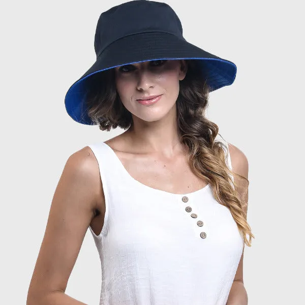 Women Reversible Wide Brim Bucket Hat UV218