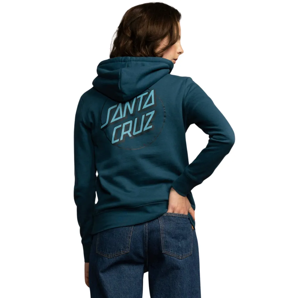 Womens Partial Dot Hoodie Tidal Teal