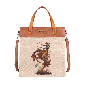 Wrangler Southwestern Art Print Crossbody Canvas Tote