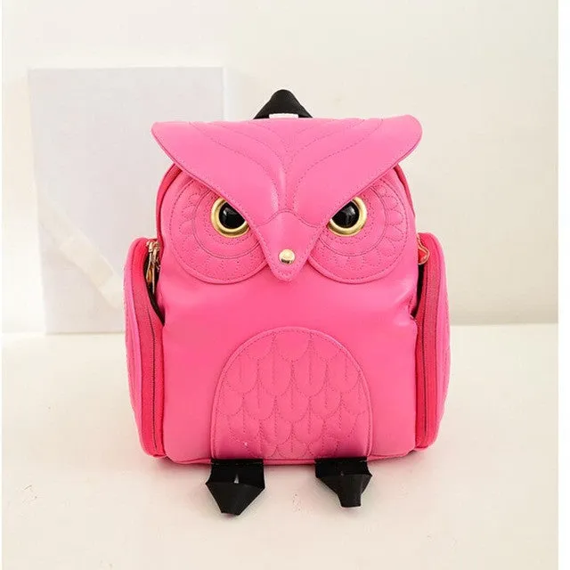 Yogodlns Fashion Women Backpack Newest Stylish Cool Black PU Leather Owl Backpack Female Hot Sale Women shoulder bag school bags