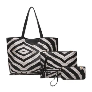 Zebra Pattern Composite Leather Handbag Set